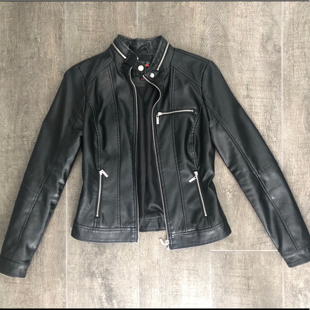 Black Leather Moto Jacket